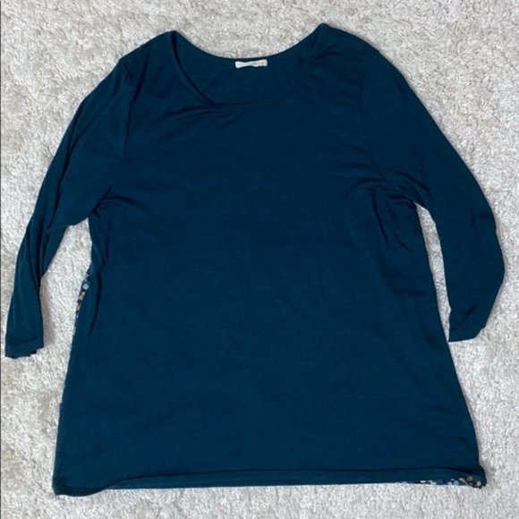 Le Lis teal Floral Blouse, size 1x. USA Made, sustainable, GUC. Bundle only - Picture 2 of 7